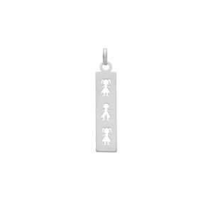 COLGANTE PLACA RECTANGULAR TRES  NIÑOS 👧🏻👦🏻 👧🏻
