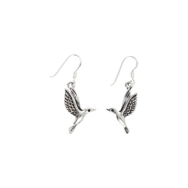 ARO LARGO COLIBRÍ PLATA ENVEJECIDA