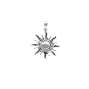 COLGANTE SOL PLATA ENVEJECIDA