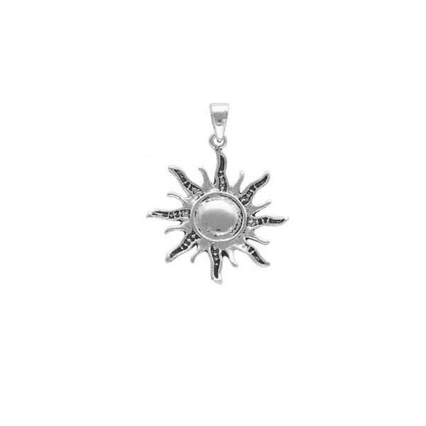 COLGANTE SOL PLATA ENVEJECIDA