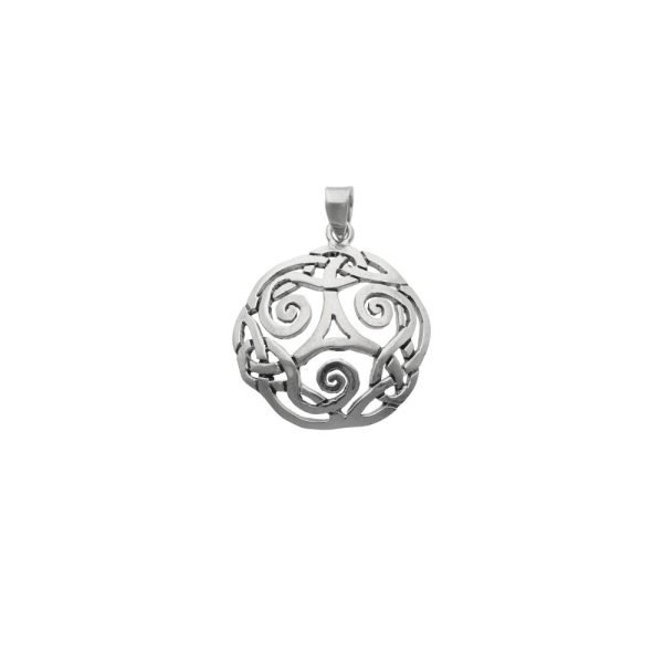 COLGANTE TRISQUEL CON DISEÑO PLATA ENVEJECIDA
