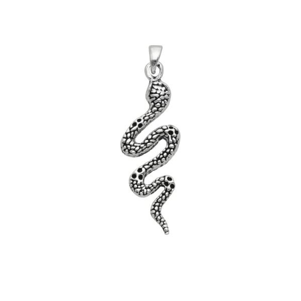 COLGANTE SERPIENTE PLATA ENVEJECIDA