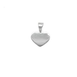 COLGANTE PLACA CORAZÓN MEDIANO PLATA LISA