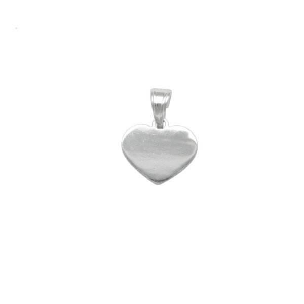 COLGANTE PLACA CORAZÓN MEDIANO PLATA LISA