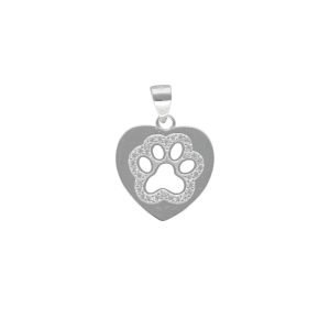 COLGANTE CORAZÓN HUELLA DE PERRO MICROCIRCÓN