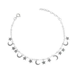 PULSERA ESTRELLAS Y LUNAS COLGANTES