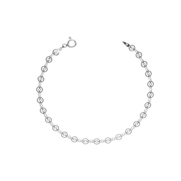 PULSERA ESFERAS PLANAS CALADAS