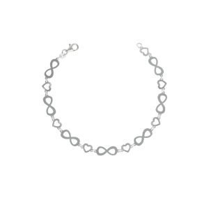 PULSERA INFINITO, CORAZÓN SATINADO