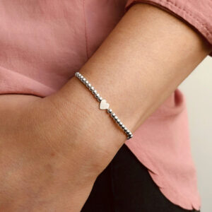 PULSERA AJUSTABLE CORAZÓN CON BOLITAS