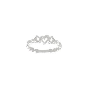 ANILLO CORAZONES CALADOS PLATA ENVEJECIDA