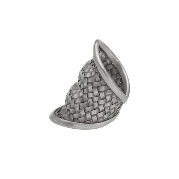 ANILLO AJUSTABLE TRENZADO CURVO HECHO A MANO - Imagen 2
