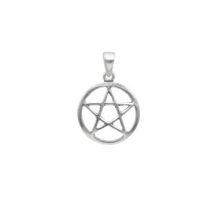 COLGANTE PENTAGRAMA PLATA ENVEJECIDA