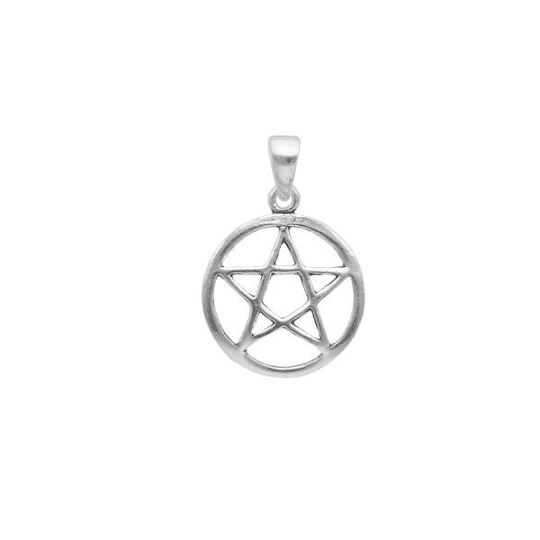 COLGANTE PENTAGRAMA PLATA ENVEJECIDA