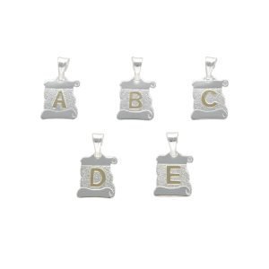 COLGANTE LETRA MEDIANA PERGAMINO PLATA ORO A-Z