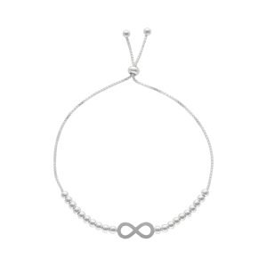 PULSERA AJUSTABLE INFINITO CON BOLITAS