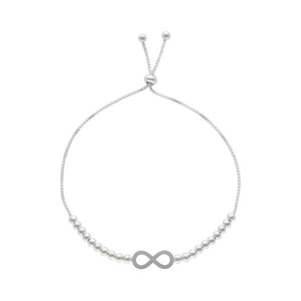 PULSERA AJUSTABLE INFINITO CON BOLITAS