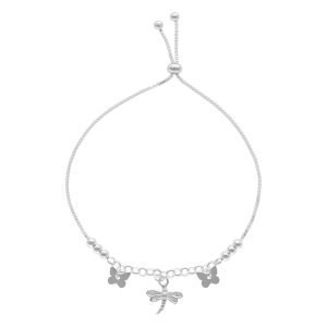 PULSERA AJUSTABLE COLGANTE LIBÉLULA, MARIPOSA