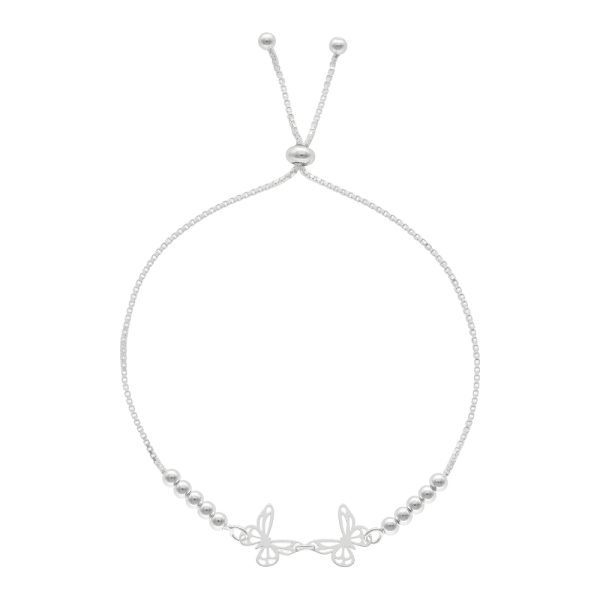 PULSERA AJUSTABLE MARIPOSA CON BOLITAS