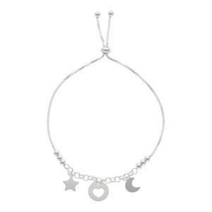 PULSERA AJUSTABLE CORAZÓN, ESTRELLA, LUNA
