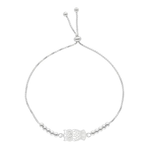 PULSERA AJUSTABLE BÚHO CON BOLITAS