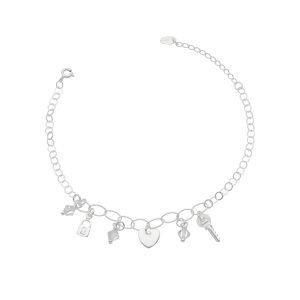 PULSERA CORAZÓN, LLAVE Y CANDADO