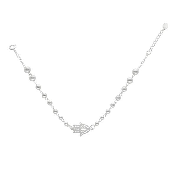 PULSERA MANO DE FÁTIMA CON BOLITAS