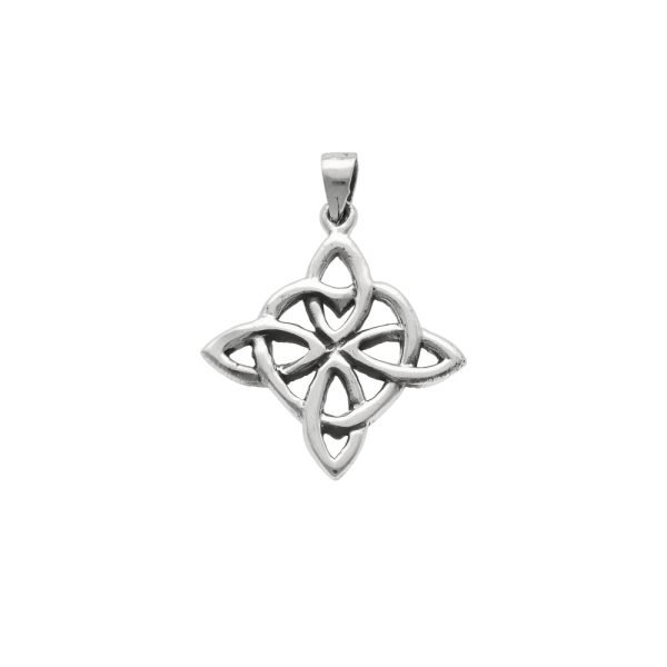 COLGANTE NUDO DE BRUJA PLATA ENVEJECIDA 32 MM