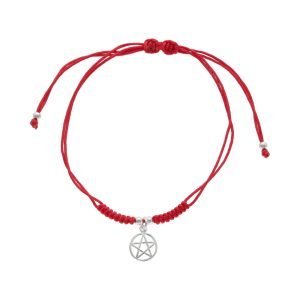 PULSERA AJUSTABLE PENTAGRAMA HILO ROJO