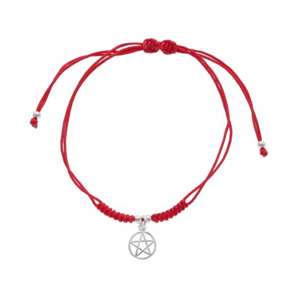PULSERA AJUSTABLE PENTAGRAMA HILO ROJO