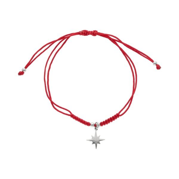 PULSERA AJUSTABL ESTRELLA DE BELÉN HILO ROJO