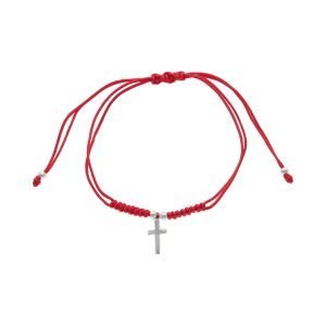 PULSERA AJUSTABLE CRUZ HILO ROJO