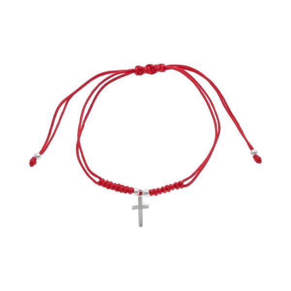 PULSERA AJUSTABLE CRUZ HILO ROJO