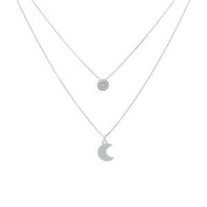 COLLAR DOBLE, PUNTO DE LUZ Y LUNA