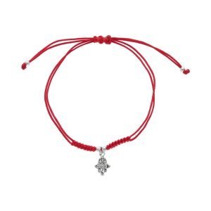 PULSERA AJUSTABLE MANO DE FÁTIMA HILO ROJO