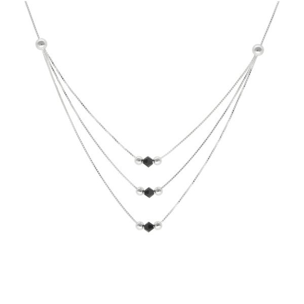COLLAR BOLITAS CIRCONES TRIPLE