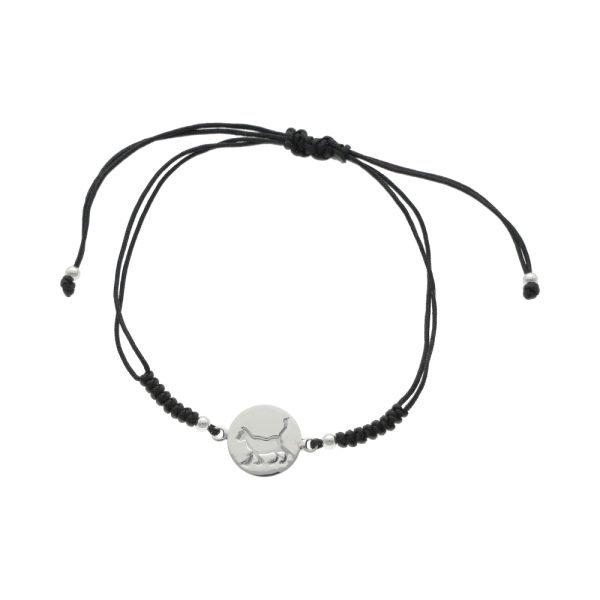 PULSERA AJUSTABLE PLACA GATO HILO