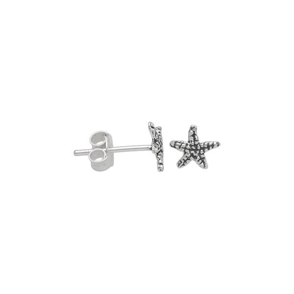 ARO ESTRELLA DE MAR MINIATURA PLATA ENVEJECIDA