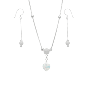 CONJUNTO CORAZÓN BOLA SATINADA
