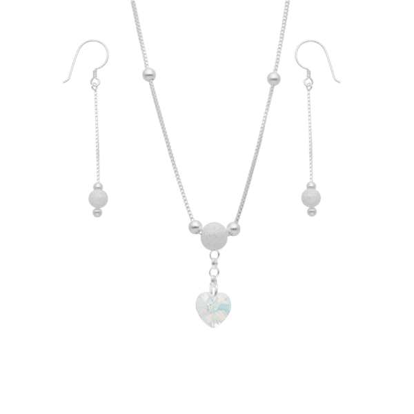CONJUNTO CORAZÓN BOLA SATINADA