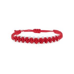 PULSERA AJUSTABLE ESFERAS HILO ROJO