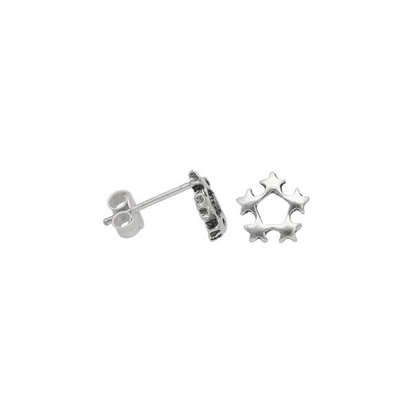 ARO CÍRCULO ESTRELLAS MINIATURA PLATA ENVEJECIDA