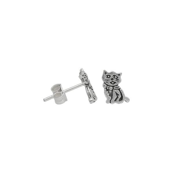 ARO GATO MINIATURA PLATA ENVEJECIDA
