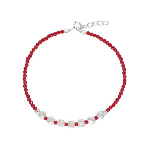 PULSERA CIRCÓN ROJO Y TORNASOL