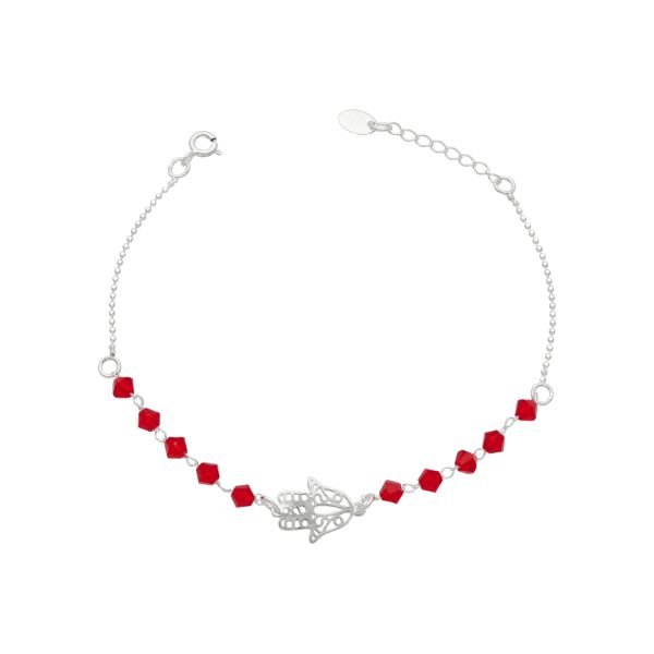 PULSERA MANO DE FÁTIMA CIRCÓN ROJO