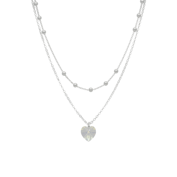 COLLAR DOBLE BOLITAS CORAZÓN CIRCÓN - Imagen 2