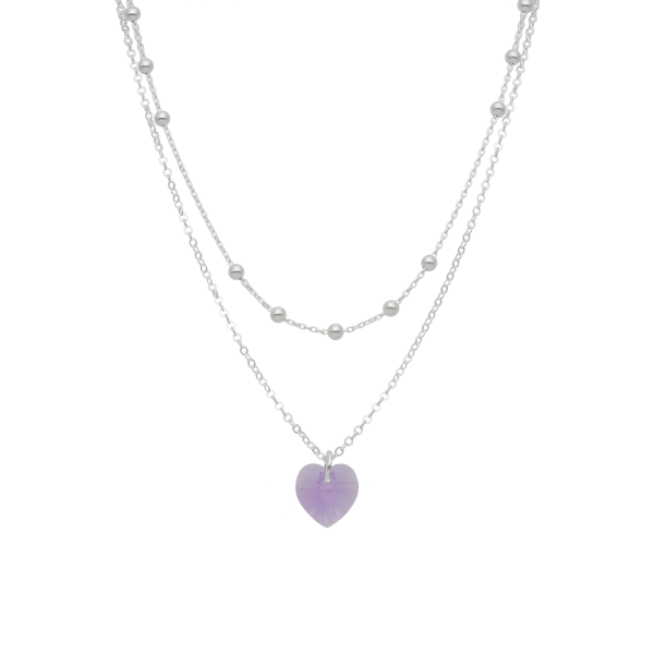 COLLAR DOBLE BOLITAS CORAZÓN CIRCÓN - Imagen 3