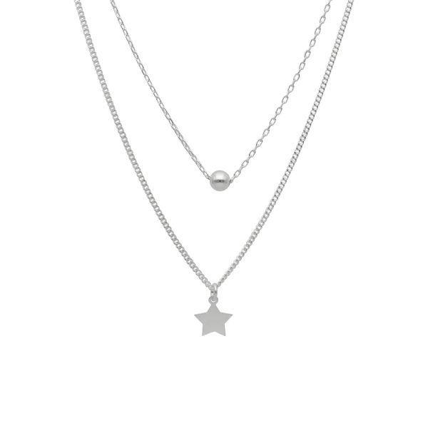 COLLAR DOBLE, BOLITAS, ESTRELLA