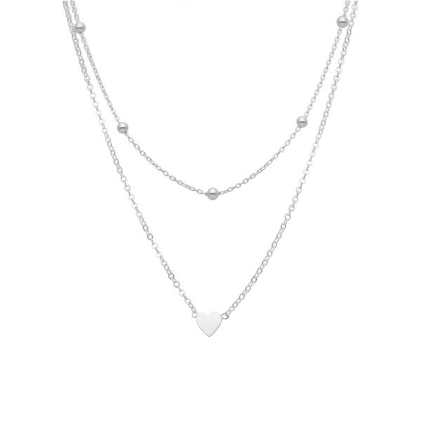 COLLAR DOBLE, BOLITAS, CORAZÓN