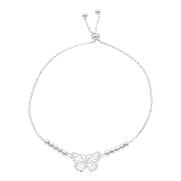 PULSERA AJUSTABLE MARIPOSA BOLITAS