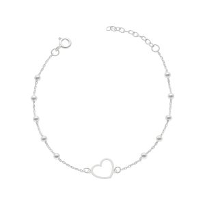 PULSERA CORAZÓN CON BOLITAS